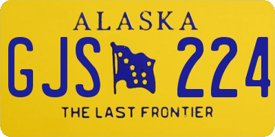 AK license plate GJS224