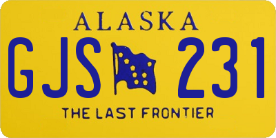 AK license plate GJS231
