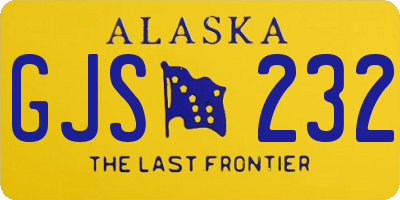 AK license plate GJS232