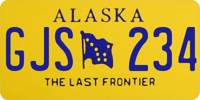 AK license plate GJS234