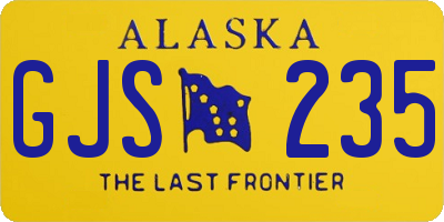 AK license plate GJS235