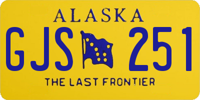 AK license plate GJS251