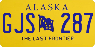 AK license plate GJS287