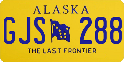 AK license plate GJS288