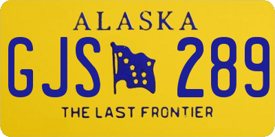AK license plate GJS289