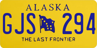 AK license plate GJS294