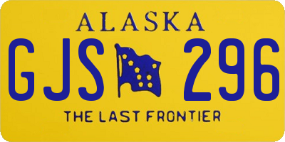 AK license plate GJS296