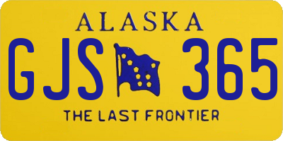 AK license plate GJS365