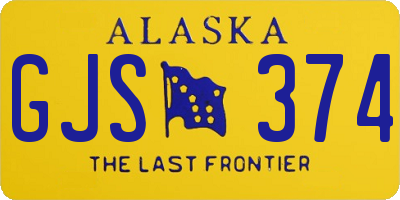 AK license plate GJS374