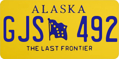 AK license plate GJS492