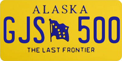 AK license plate GJS500