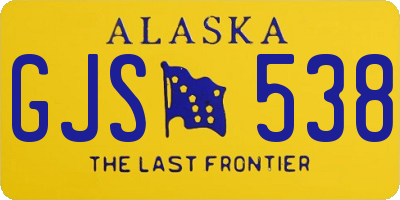 AK license plate GJS538