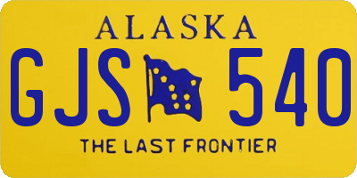AK license plate GJS540