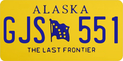 AK license plate GJS551