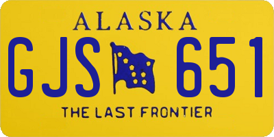 AK license plate GJS651