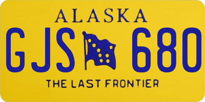AK license plate GJS680