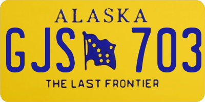 AK license plate GJS703