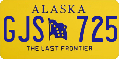 AK license plate GJS725