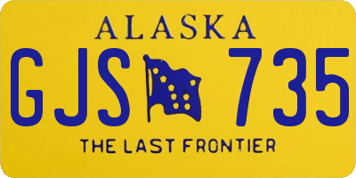 AK license plate GJS735