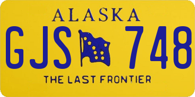 AK license plate GJS748