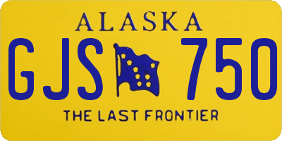 AK license plate GJS750