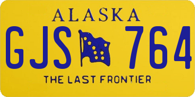 AK license plate GJS764