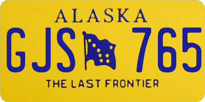 AK license plate GJS765