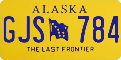 AK license plate GJS784