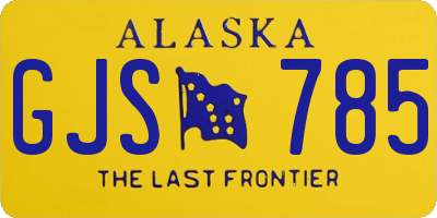 AK license plate GJS785