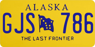 AK license plate GJS786