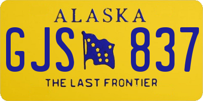 AK license plate GJS837