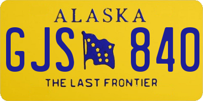 AK license plate GJS840