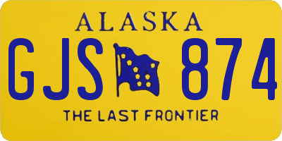 AK license plate GJS874