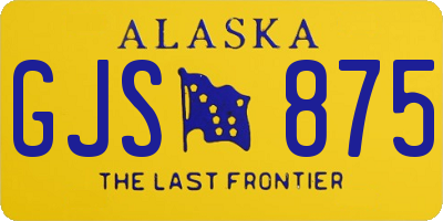 AK license plate GJS875