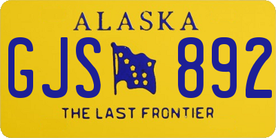 AK license plate GJS892