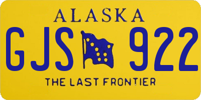 AK license plate GJS922