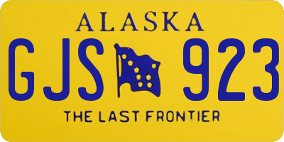 AK license plate GJS923