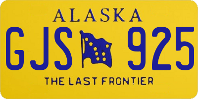 AK license plate GJS925