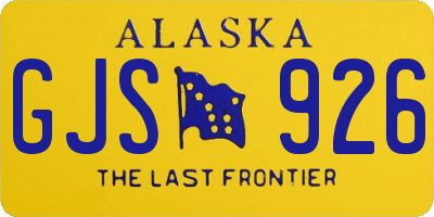 AK license plate GJS926