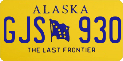 AK license plate GJS930