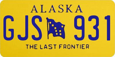 AK license plate GJS931