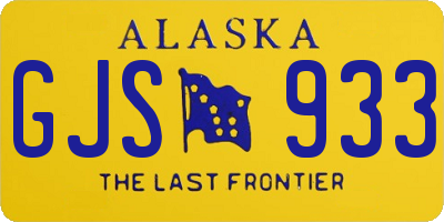 AK license plate GJS933