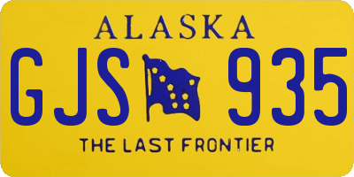 AK license plate GJS935