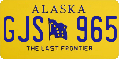 AK license plate GJS965