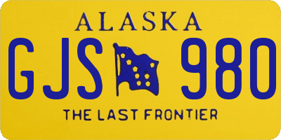 AK license plate GJS980