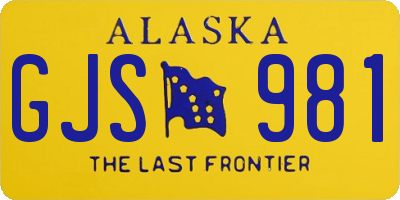 AK license plate GJS981