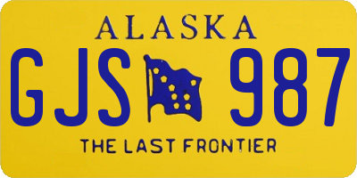 AK license plate GJS987