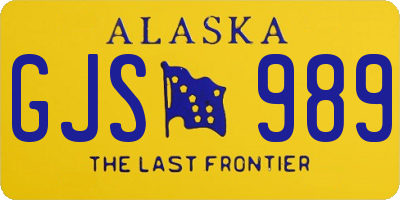 AK license plate GJS989