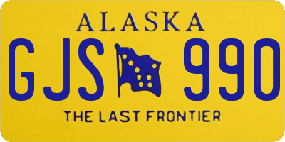 AK license plate GJS990