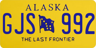 AK license plate GJS992